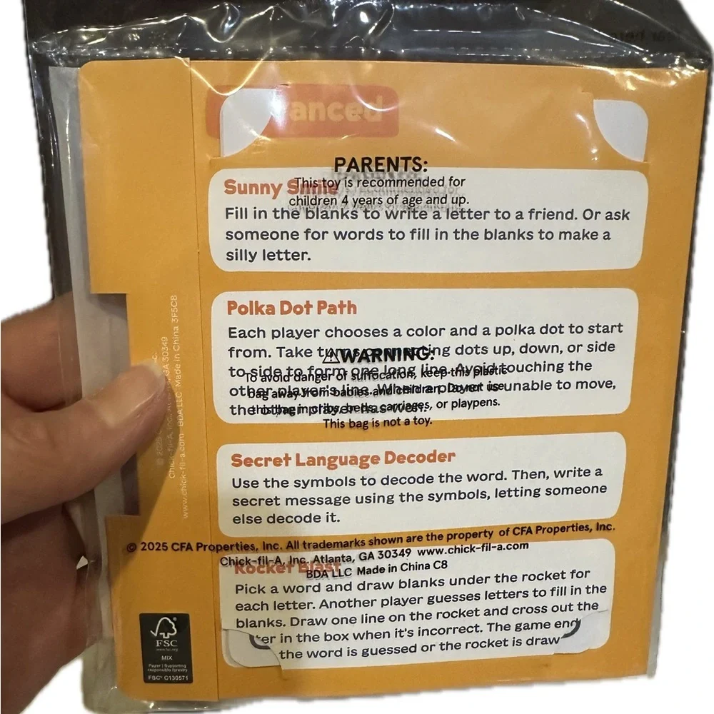 2025 CHICK FIL A GAMES IN A CASE YELLOW KIDS MEAL PROMO SEALED TRAVEL GO LEARN